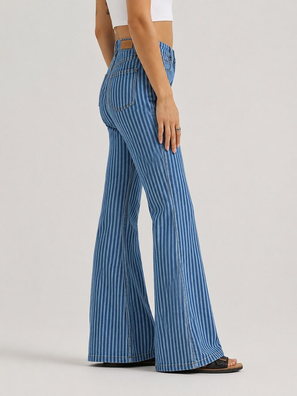 Velvet Heart Sloane High Rise Flare Jeans Stripe Denim Pants 28 NWT Western